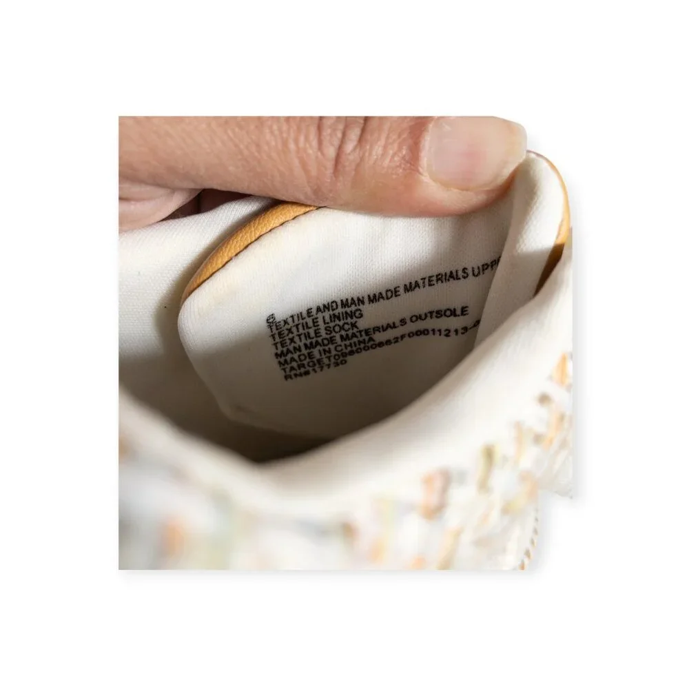 Universal thread Knit Woven Chunky Sneaker Cream and Orange Fashion Shoe SZ 6 - Picture 6 of 12